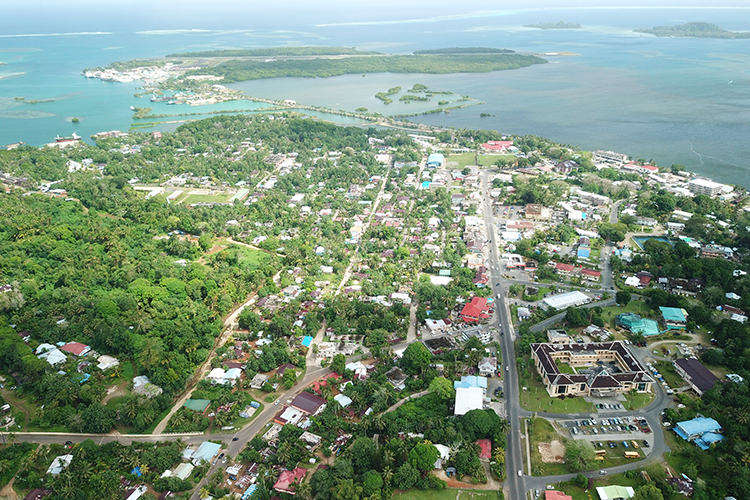 an aerial view of Pohnpei, Micronesia