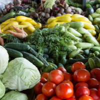 vegetables at a farmers market