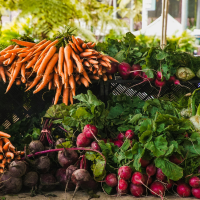 vegetables at a farmers market