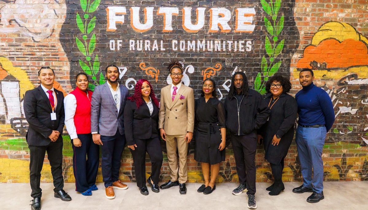 a group of smiling students
