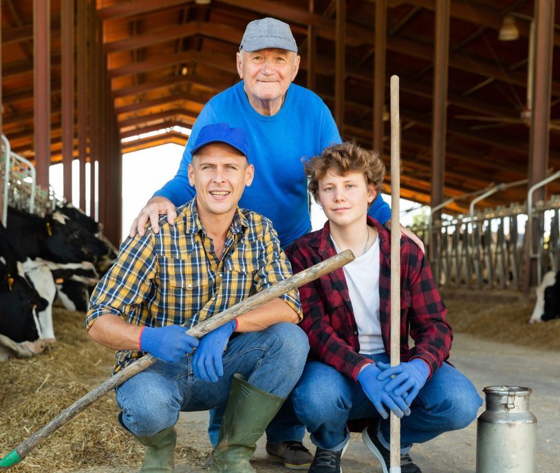 three generations of farmers