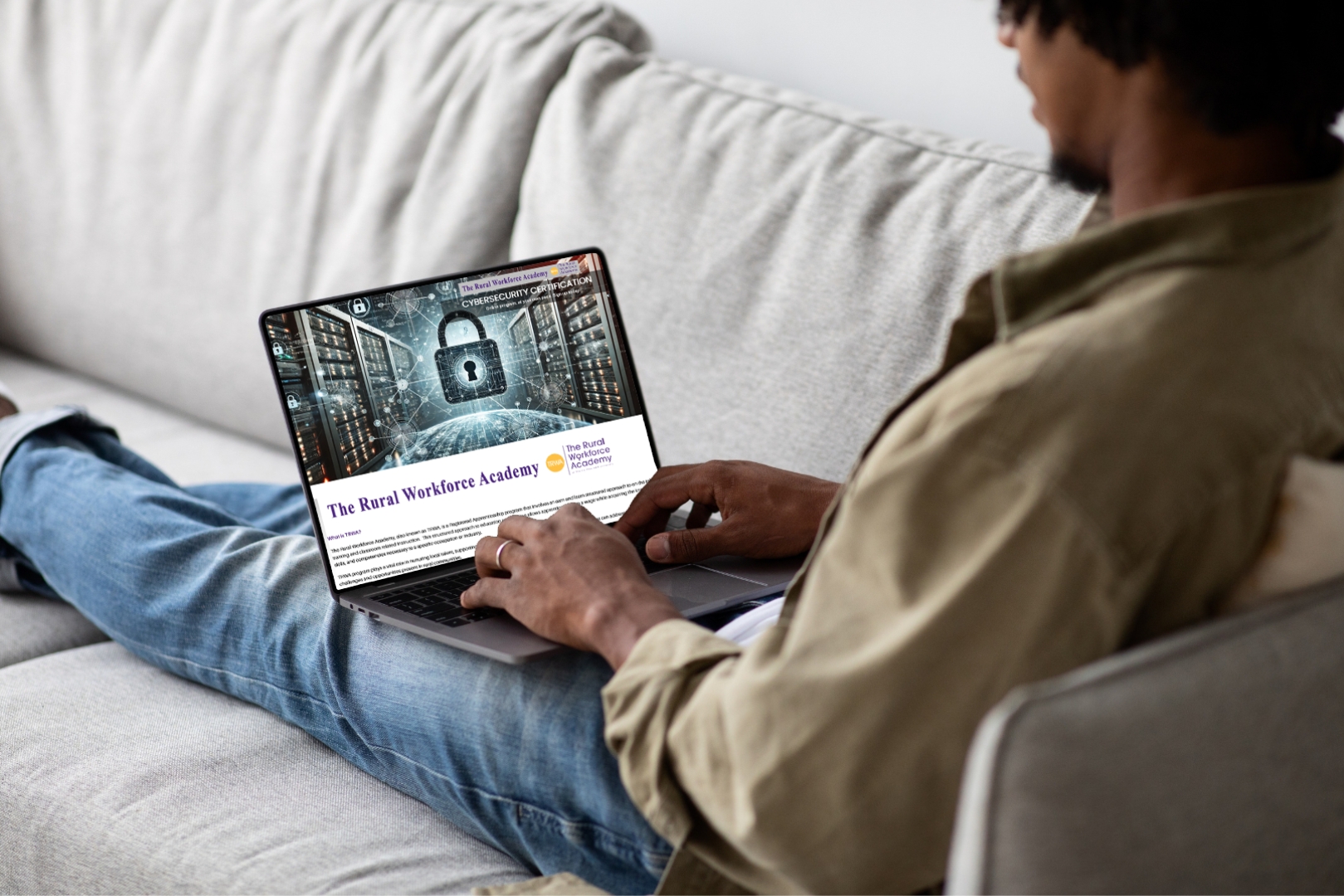 a person looking at the TRWA site on a laptop